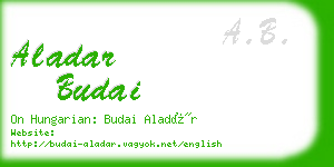 aladar budai business card